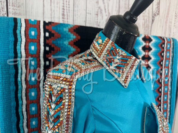 Turquoise & Copper Day Shirt Set (S)