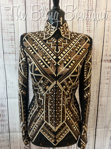 RE-ORDER Black, Bronze & Tan Showmanship Jacket (Choose Your Size)