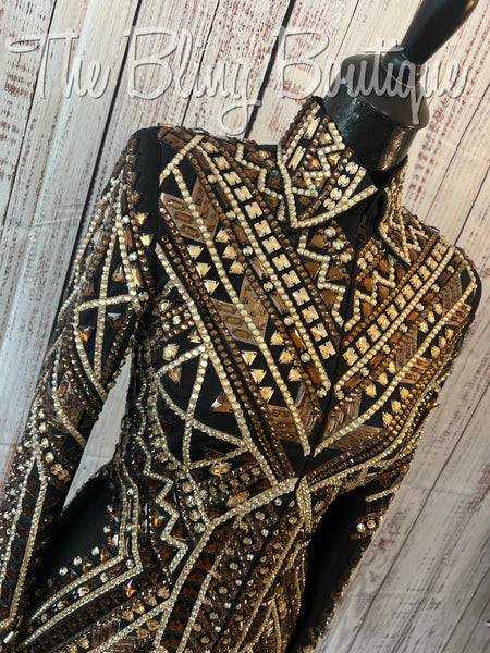 RE-ORDER Black, Bronze & Tan Showmanship Jacket (Choose Your Size)