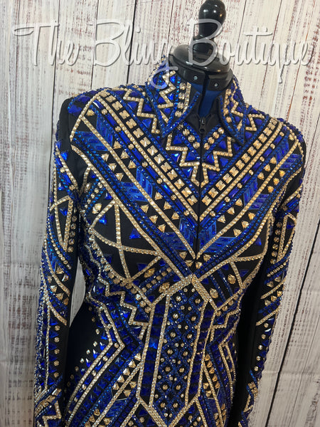 RE-ORDER Black, Royal Blue & Tan Showmanship Jacket (Choose Your Size)