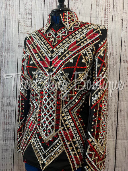 RE-ORDER Black, Red, Tan & White Showmanship Jacket (Choose Your Size)