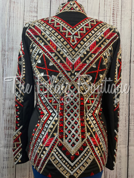 RE-ORDER Black, Red, Tan & White Showmanship Jacket (Choose Your Size)