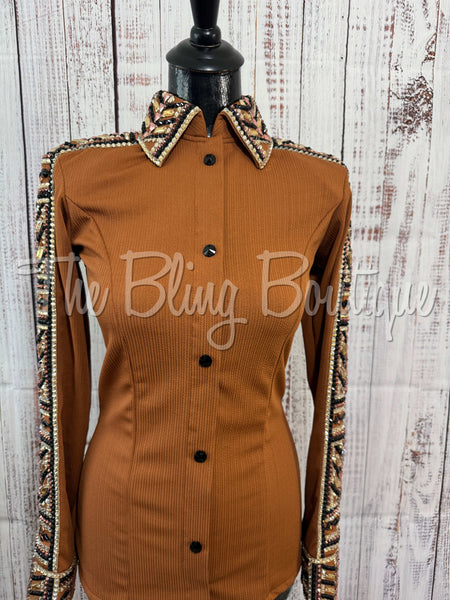 Terracotta, Rust, Tan & Black Day Shirt Set (S)