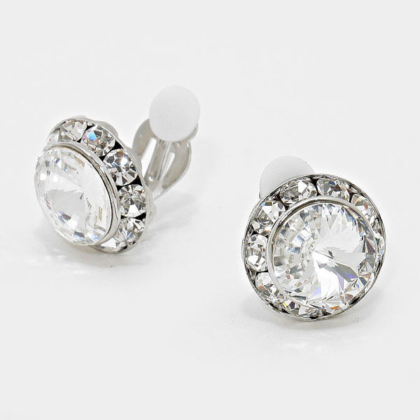 Clip On Crystal Earrings