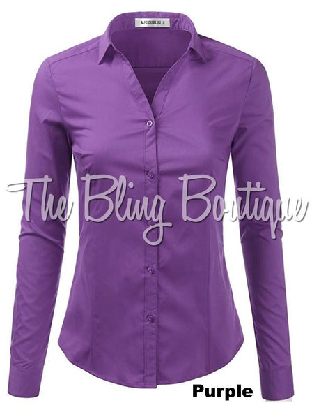 (Multiple Colors Available) PLUS SIZE Button Down Shirt