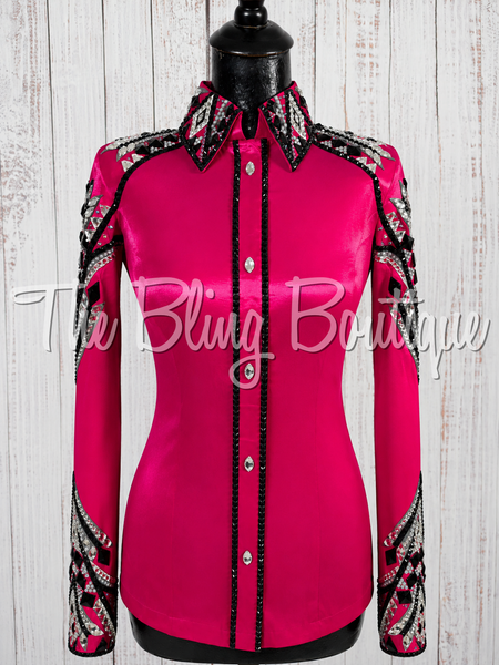 Hot Pink, Black, Charcoal & White Day Shirt Set (Small)