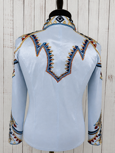Ice Blue, Navy, Rust, & Tan Day Shirt Set (XL)