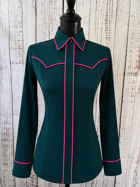 RHC SALE SHIRT - Dark Teal Green & Fuchsia (medium)