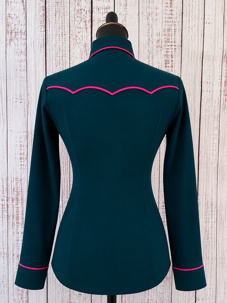 RHC SALE SHIRT - Dark Teal Green & Fuchsia (medium)