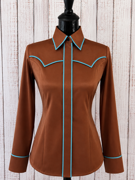 RHC SALE SHIRT - Rusty Brown & Turquoise (small)
