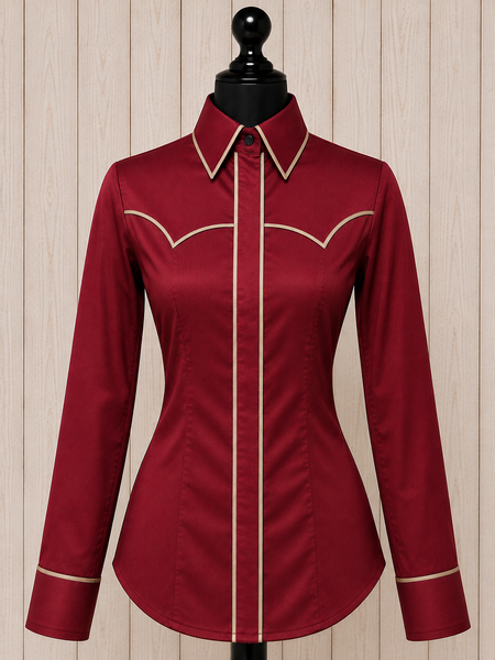 RHC SALE SHIRT - Dark Red & Tan (XL)