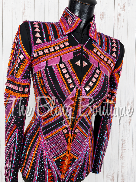 Black, Fuchsia, Pink & Orange Showmanship Jacket (Small)