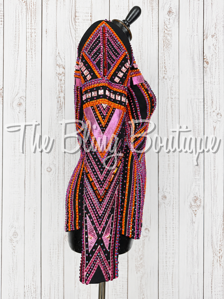 Black, Fuchsia, Pink & Orange Showmanship Jacket (Small)
