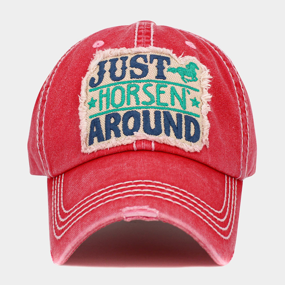 Pink "Just Horsen Around" Hat