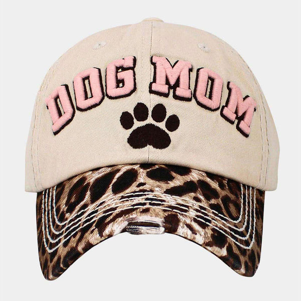 "Dog Mom" Hat - Leopard