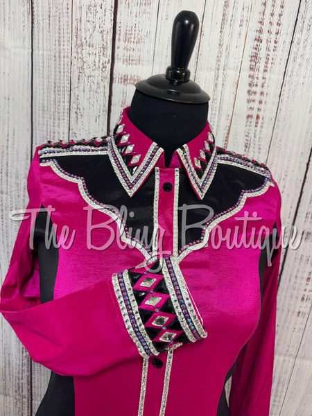 Fuchsia, Black & White Day Shirt Set (XL)