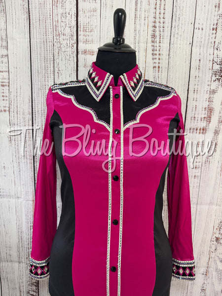 Fuchsia, Black & White Day Shirt Set (XL)