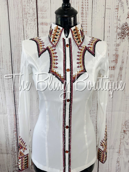 RE-ORDER White, Burgundy, Copper, Tan & Black Day Shirt Set (Choose Your Size)