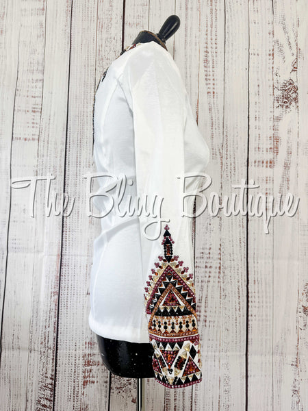 RE-ORDER White, Burgundy, Copper, Tan & Black Day Shirt Set (Choose Your Size)