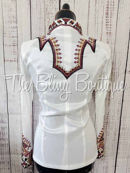 RE-ORDER White, Burgundy, Copper, Tan & Black Day Shirt Set (Choose Your Size)