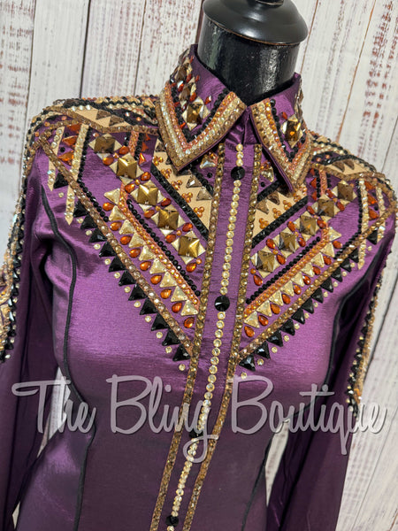 RE-ORDER Plum, Bronze, Tan & Black Day Shirt Set (Choose Your Size)