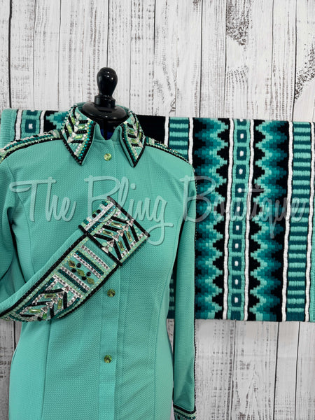 Mint & Teal Day Shirt Set (L)