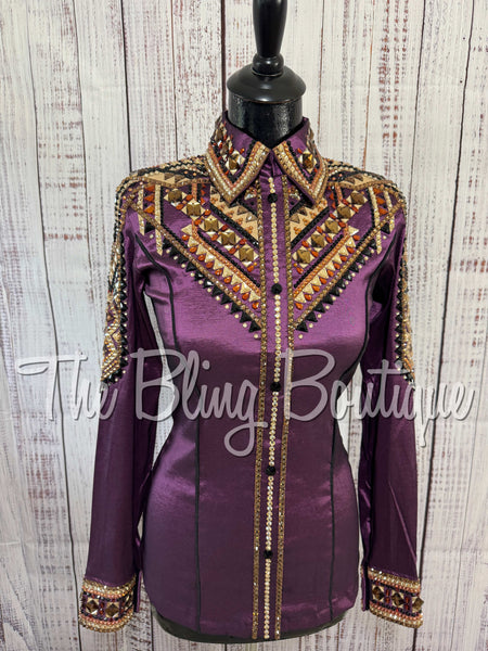 RE-ORDER Plum, Bronze, Tan & Black Day Shirt Set (Choose Your Size)