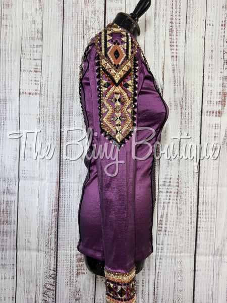RE-ORDER Plum, Bronze, Tan & Black Day Shirt Set (Choose Your Size)