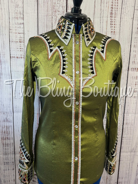 RE-ORDER Olive Green, Tan, Copper, Black & White Day Shirt Set (Choose Your Size)