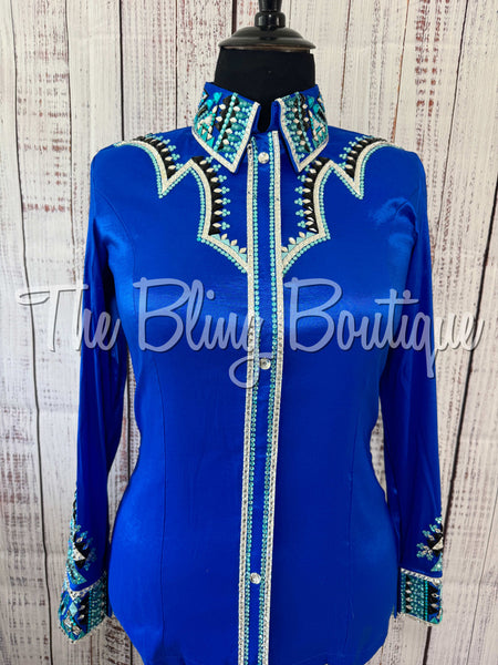 Royal Blue, Teal & Turquoise Day Shirt Set (XL)
