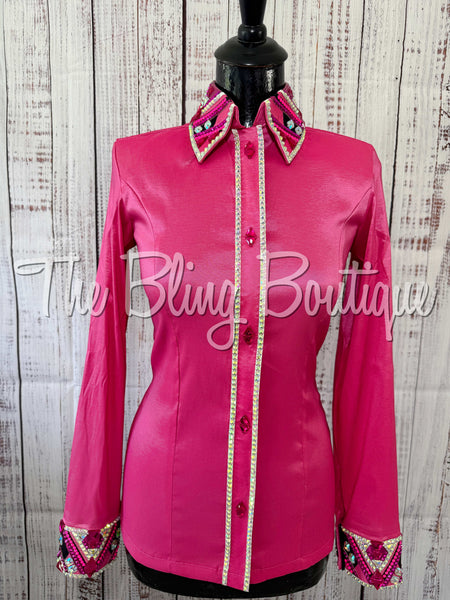 Pink, Fuchsia, Black & White Day Shirt Set (Small)