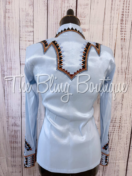 RE-ORDER Ice Blue, Periwinkle, Copper & Black Day Shirt Set (Choose Your Size)