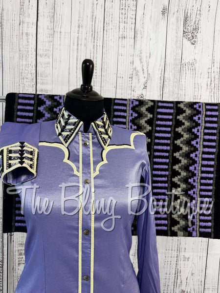 Lavender, Black & White Day Shirt Set (2XL)