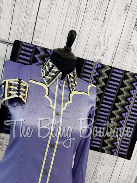 Lavender, Black & White Day Shirt Set (2XL)