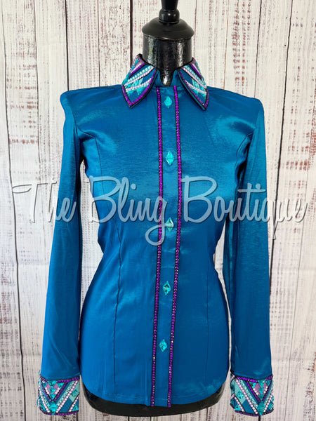 Dark Turquoise & Purple Day Shirt Set (Small)