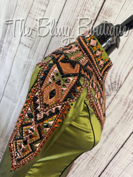 RE-ORDER Light Olive Green, Copper & Black Day Shirt Set (Choose Your Size)