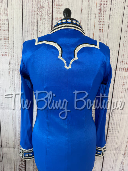 Royal Blue, Black & White Day Shirt Set (Medium)