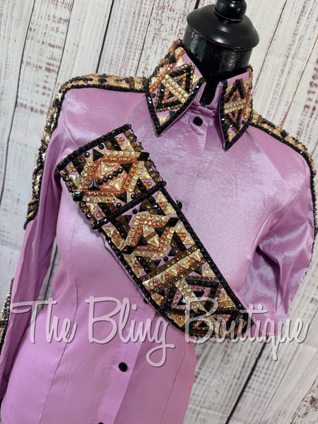 Lilac, Copper, Tan & Black Day Shirt Set (Medium)