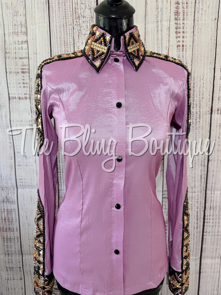 Lilac, Copper, Tan & Black Day Shirt Set (Medium)