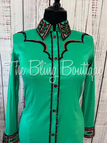 Kelly Green, Copper & Black Day Shirt Set (XL)