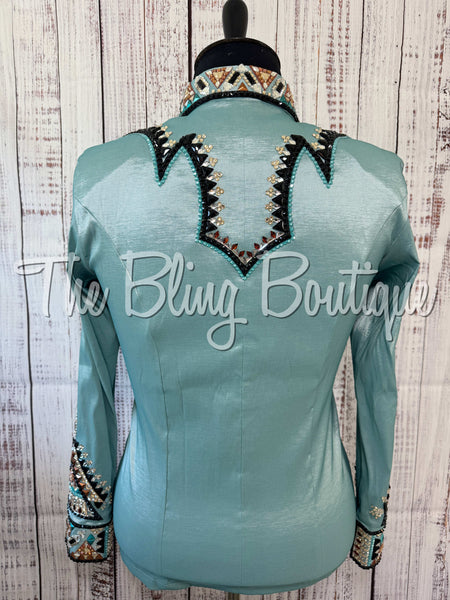 RE-ORDER Soft Mint, Rust, Tan & Black Day Shirt Set (Choose Your Size)