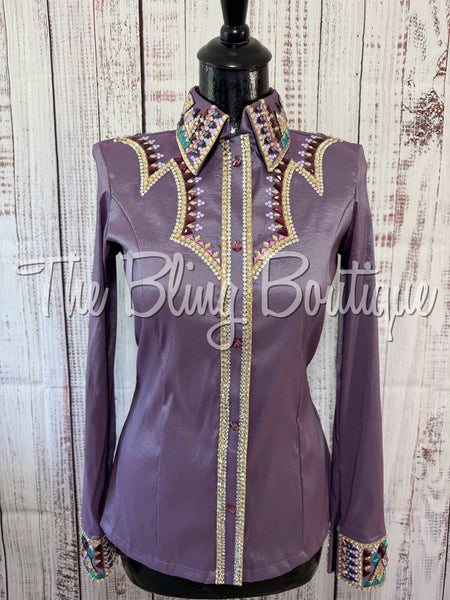 Orchid, Plum, Teal & Tan Day Shirt Set (Small)