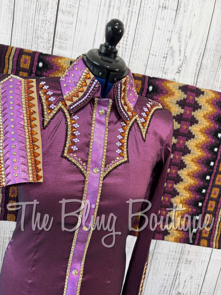 Plum, Berry, Copper & Tan Day Shirt Set (Large)