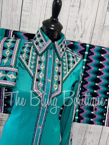 Teal, Berry & Black Day Shirt Set (XS/S)