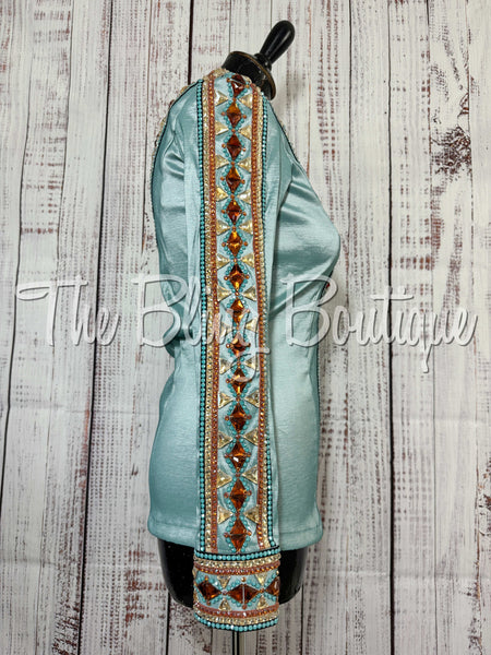 RE-ORDER Soft Mint, Teal, Copper, Tan & Black Day Shirt Set (Choose Your Size)