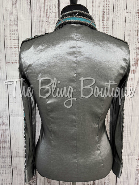 Gunmetal Grey, Teal & Black Day Shirt Set (XL)