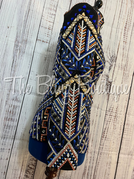 RE-ORDER Black, Royal Blue, Copper & Gold Showmanship Jacket (Choose Your Size)