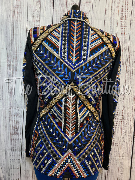 RE-ORDER Black, Royal Blue, Copper & Gold Showmanship Jacket (Choose Your Size)