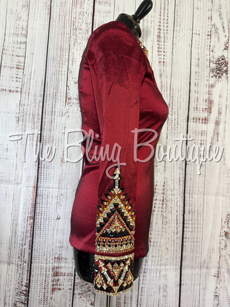 RE-ORDER Burgundy, Copper, Tan & Black Day Shirt Set (Choose Your Size)