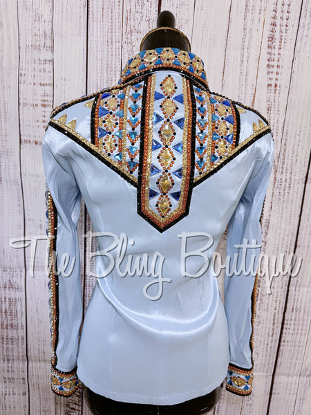 RE-ORDER Ice Blue, Cornflower Blue, Copper, Tan & Black Day Shirt Set (Choose Your Size)